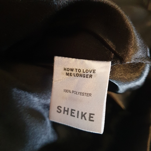 NWOT Sheike embroided floral mini peplum dress Sze 6 Black bodycon ruffle - Picture 10 of 11